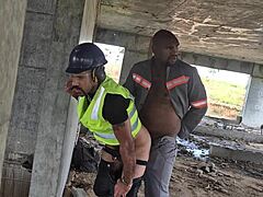 Construction workers having sex on site