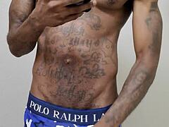 Solo black twink gets off in a big way