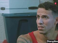 Young boy gets a job as a glory hole janitor in a taboo setting