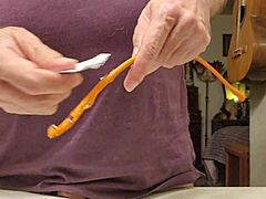 Guy uses catheter, finishing with orgasm and cum