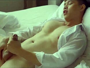 Asian gay model performs daring stunts