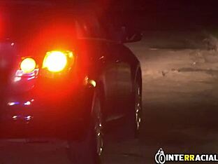 Interracial police officers give blow jobs