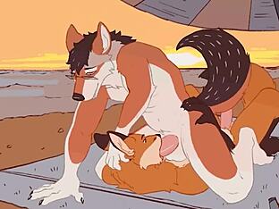 Furry suit-clad man gets deepthroat