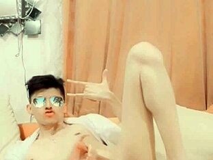 Muscular Latinos in group jerk-off