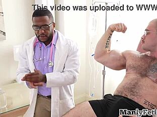 Tattooed hunk gets blacked by doctor