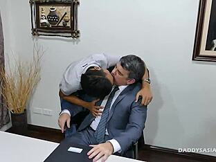 Asian gay boy gets rimmed