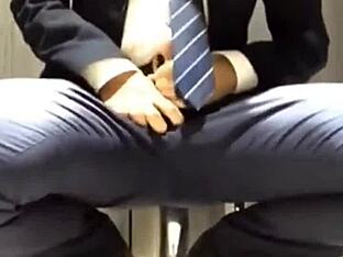 Gay group cums together before interview