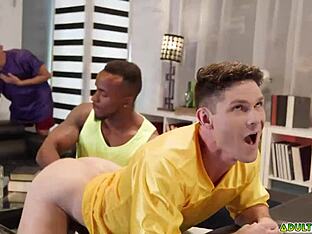 Interracial threesome with Devin Franco, Des Irez, and Pheonix Fellatio
