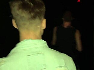 Gay guys flaunt big cock at club