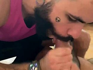 Boys share a wet toilet lick