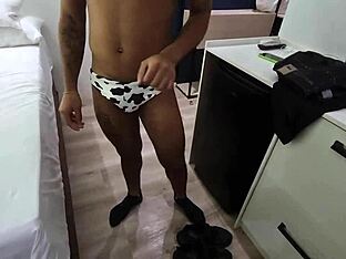 Gay blowjob and twink massage