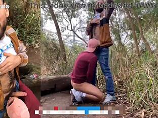 Big cock fucking outdoors