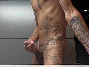 European twink masturbates and fucks