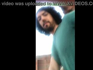 Gay twink's rooftop solo show