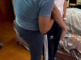 Gay gym action with bareback