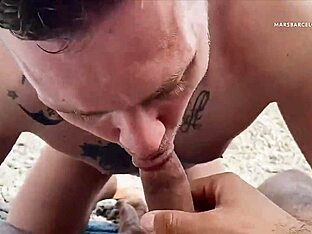Twink stumbles on a stranger who offers him a blowjob at the beach