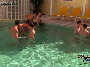 Pool party with gay group action