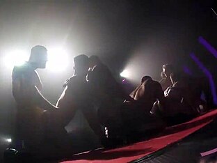 Gay pornstars make love at a nightclub
