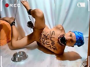 Gay man in BDSM performance