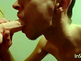 Boyfriends raw reality – gay twink first time sucking on a new big dildo