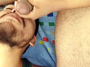 Teen boy enjoys sandy dick adventure