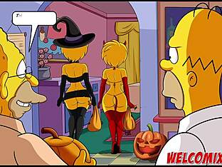 Halloween-themed cartoon porn with big dick twink