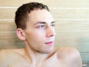Adrian's ass wide open by black cock in shower