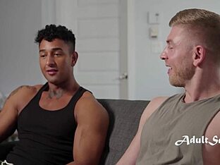 Gay men help each other to prepare for the challenges of life by pleasuring themselves together.