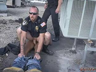 Homosexual police officers in threesome