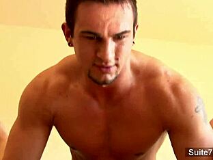 Muscular hunk dominates gay twink