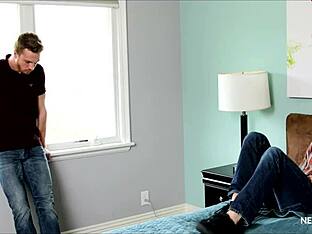 Jock neighbor gets out of rent with deepthroat blowjob