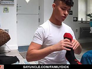 Stepson's sensual massage for stepdad