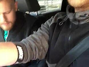 Amateur European blow job in car
