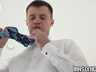 Masonic-themed gay scenes and anal play