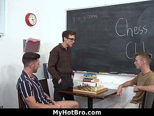 Young guys in hardcore group action