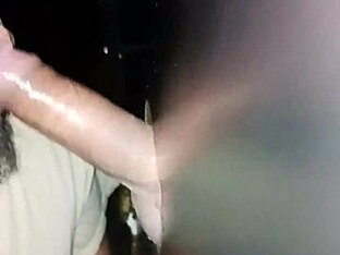 Gay amateur enjoys glory hole blowjobs