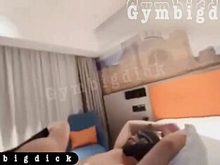 Asian gay couple tries new positions