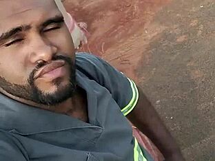 A black Brazilian man masturbates at work and hides it from his colleagues