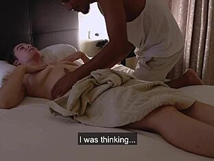 Good acting in this hot scene: naked massage with an erotic roleplay