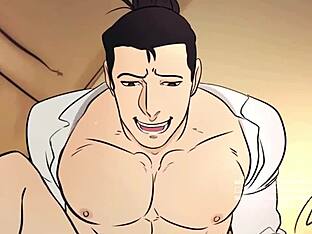 Gay twink gets his ass fucked hard in Johnny Bravo scene
