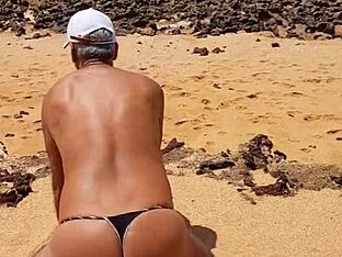 Big cock amateur beach action