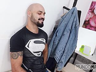 Young gay men in bareback action