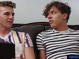 Skinny twink stepbro's gay sex secrets