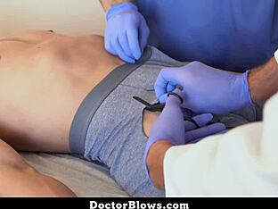 Young gay doctor examines twink patients in hardcore scenes