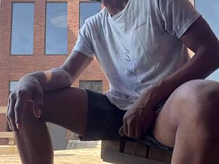 Gay college students having public orgasm