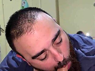 Straight twink sucks big bear cock