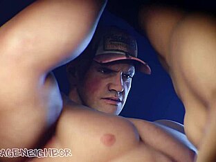 Muscular gay man gets fucked hard