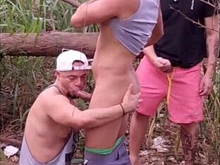 Wild anal sex in the woods