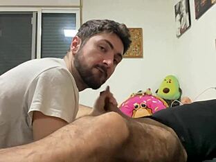 Latino ladyboy gets big cock in mouth and cum