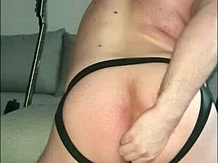 Gay man enjoys solo anal play